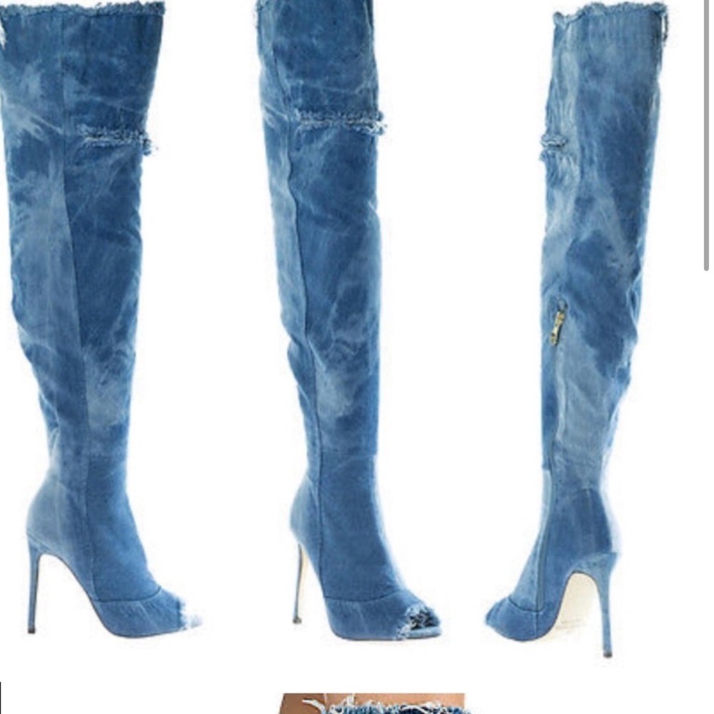 Liliana denim thigh high boots